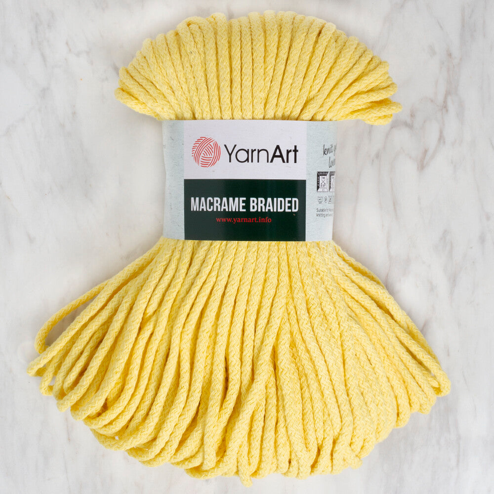 YarnArt Macrame Braided Sarı El Örgü İpi -754